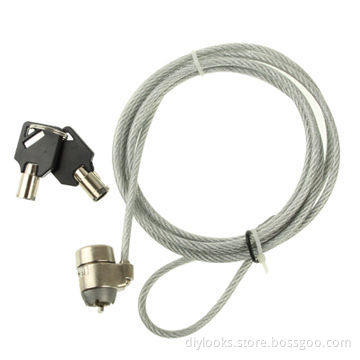 Wire Rope Security Cable with Key Lock, Suitable for Laptops, 1.8m Long